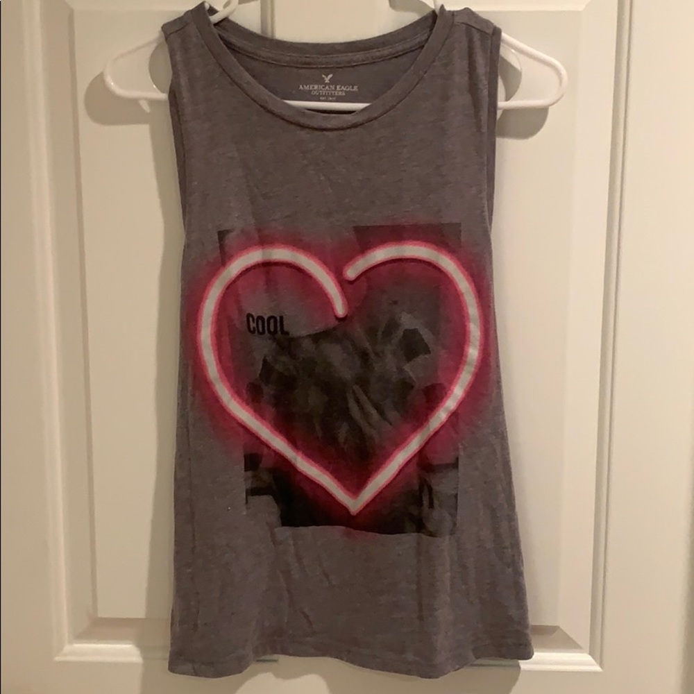 American Eagle Glowing Heart Tank Top